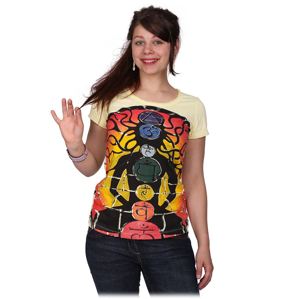 Dámské etno tričko Mirror s krátkým rukávem Meditation Yellow Thailand