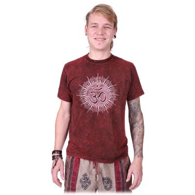 Pánské stonewash tričko Om Senang Red | M, L, XL, XXL