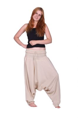 Béžové turecké kalhoty harémky Putih Jelas Nepal