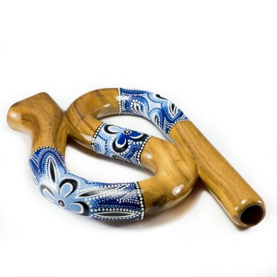 Cestovní didgeridoo esovitého tvaru v modrém provedení