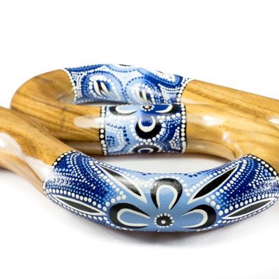 Cestovní didgeridoo esovitého tvaru v modrém provedení
