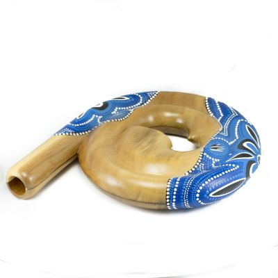 Cestovní didgeridoo ve tvaru spirály v modrém provedení