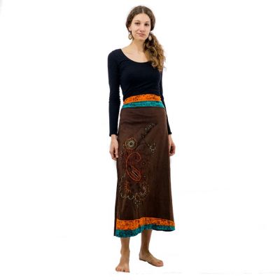 Dlouhá vyšívaná etno sukně Bhamini Hutan | S/M - POSLEDNÍ KUS!, M/L, XL