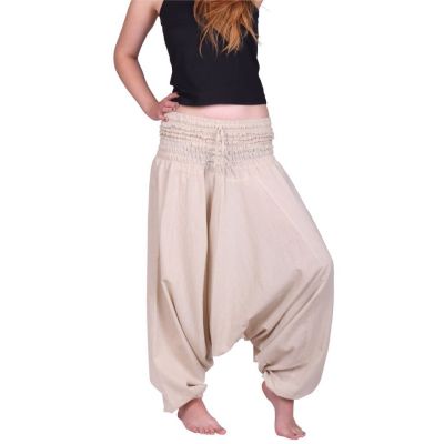 Béžové turecké kalhoty harémky Putih Jelas Nepal
