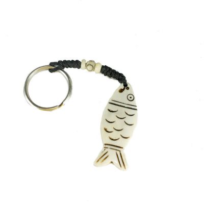 Kostěný přívěsek na klíče Ryba s obrysem