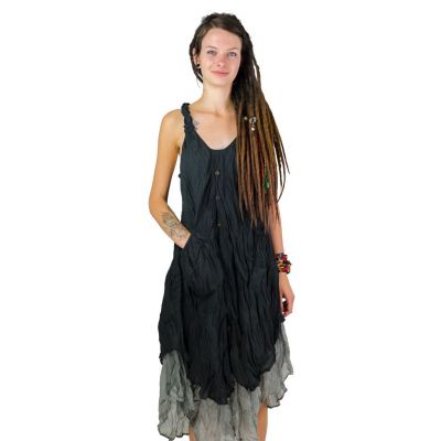 Jednobarevné šaty Nittaya Black Thailand