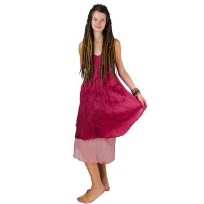 Jednobarevné šaty Nittaya Burgundy Thailand