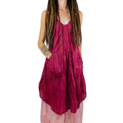 Jednobarevné šaty Nittaya Burgundy Thailand