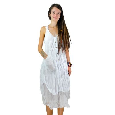 Jednobarevné šaty Nittaya White Thailand