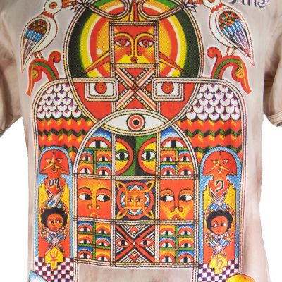 Batikované pánské etno tričko Sure Aztec Day&Night Brown Thailand