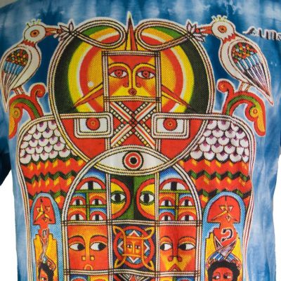 Batikované pánské etno tričko Sure Aztec Day&Night Blue Nepal