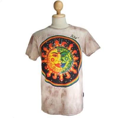 Batikované pánské etno tričko Sure Celestial Emperors Brown | M - POSLEDNÍ KUS!, XL