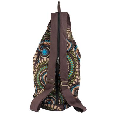Hnědý bavlněný batoh s mandalami Mandala Brown Nepal
