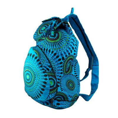 Modrý bavlněný batoh s mandalami Mandala Cyan