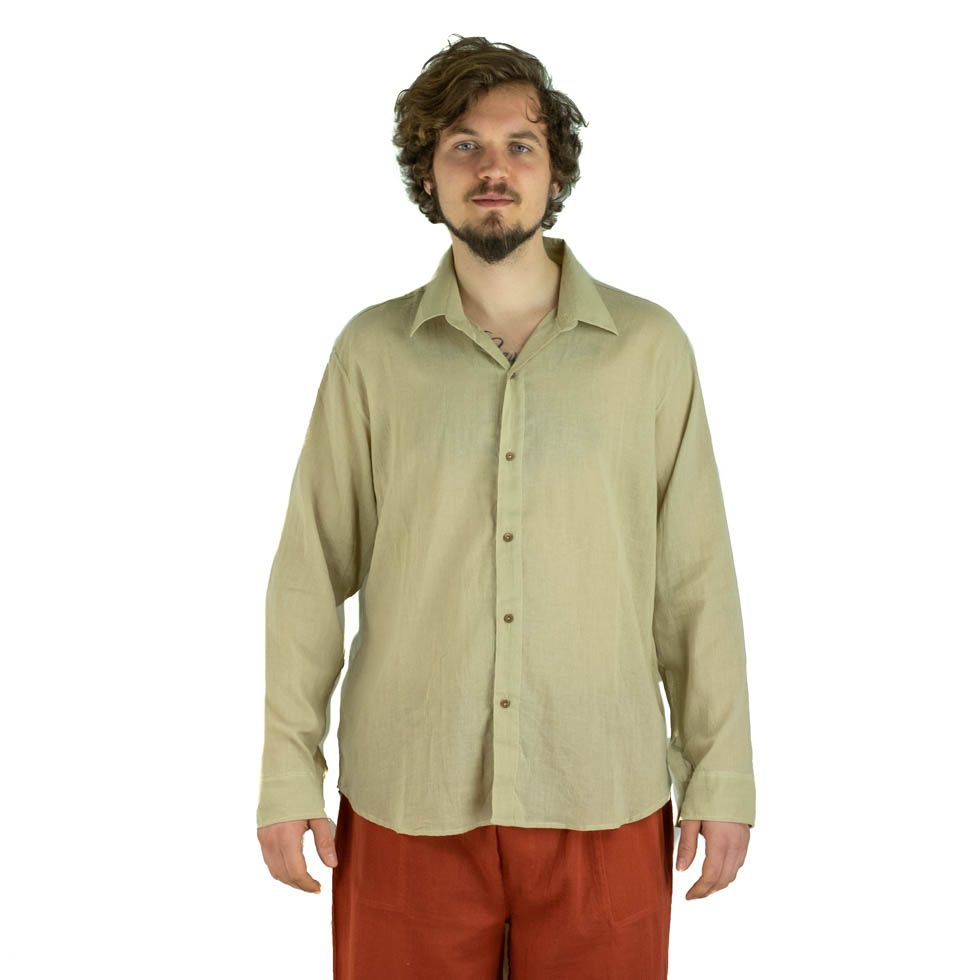 Pánská košile s dlouhým rukávem Tombol Light Brown Thailand