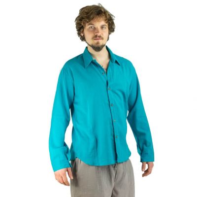 Pánská košile s dlouhým rukávem Tombol Turquoise Thailand