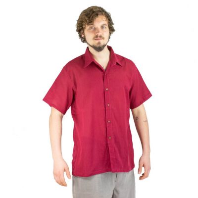 Pánská košile s krátkým rukávem Jujur Burgundy Thailand