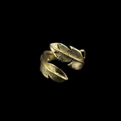 Mosazný etno prsten Feather Brass