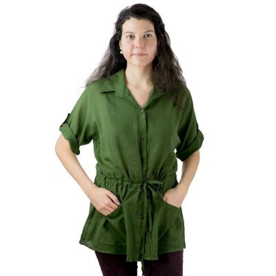 Zelená dámská košile s krátkým rukávem Sumalee Green Thailand
