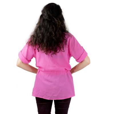 Růžová dámská košile s krátkým rukávem Sumalee Pink Thailand