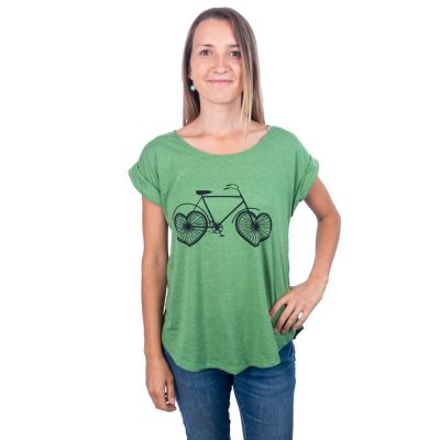 Dámské tričko s krátkým rukávem Darika Love Bike Green | UNI
