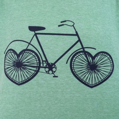 Dámské tričko s krátkým rukávem Darika Love Bike Green Thailand