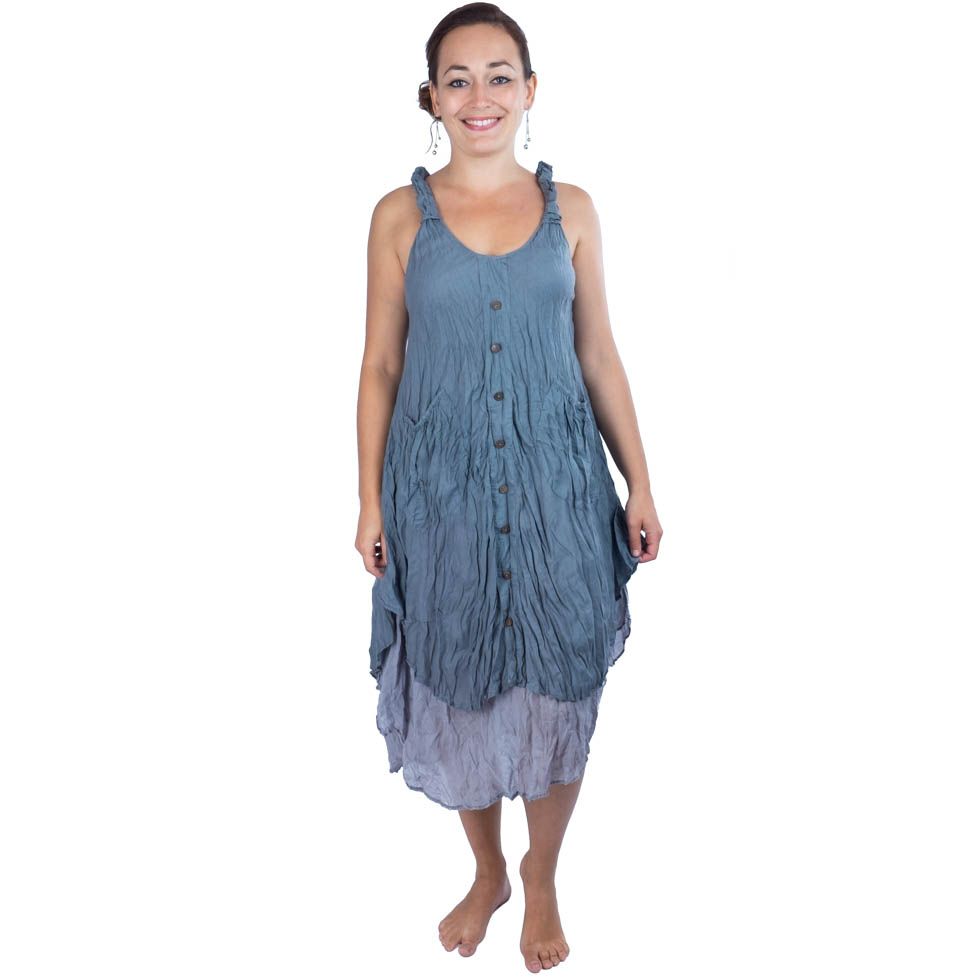 Jednobarevné šaty Nittaya Ocean Grey Thailand