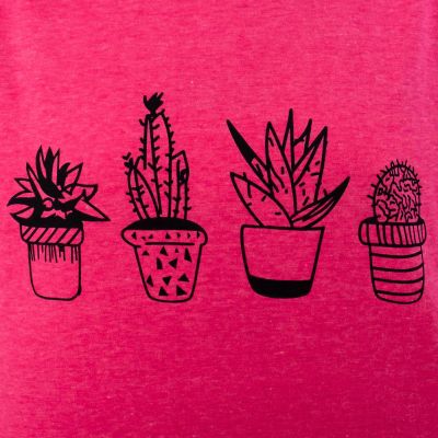 Dámské tričko s krátkým rukávem Darika Cacti Pink Thailand