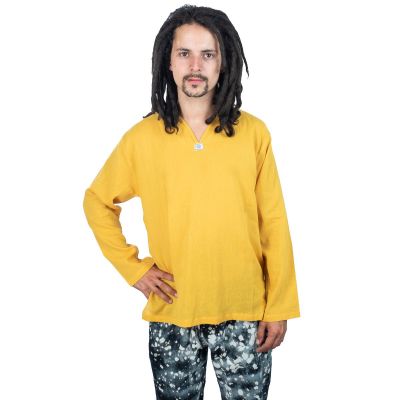 Kurta Abiral Mustard - pánská košile s dlouhým rukávem Thailand