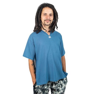 Kurta Lamon Blue - pánská košile s krátkým rukávem Thailand