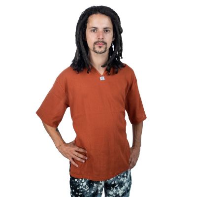 Kurta Lamon Orange- pánská košile s krátkým rukávem Thailand