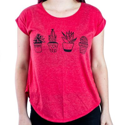Dámské tričko s krátkým rukávem Darika Cacti Red Thailand