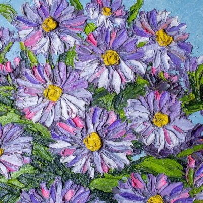 Obraz Váza fialových květin
