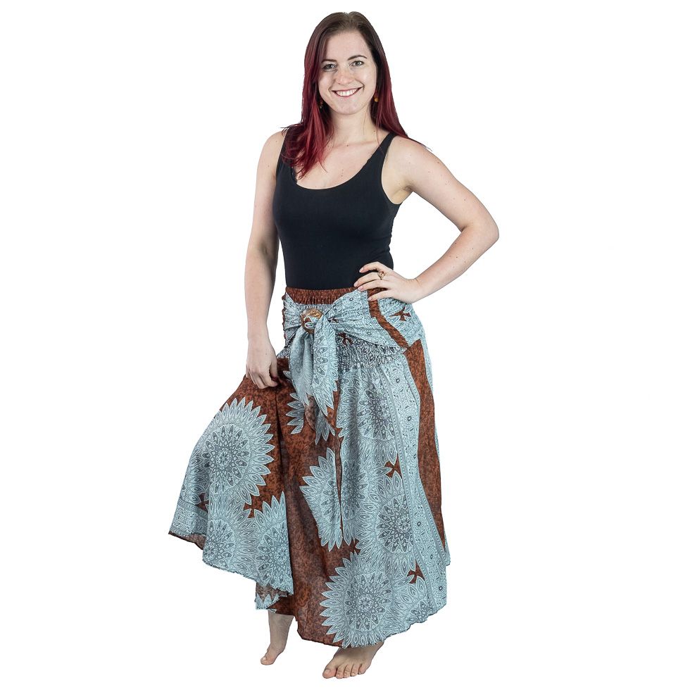 Dlouhá etno sukně s kokosovou sponou Kelapa Minako Thailand