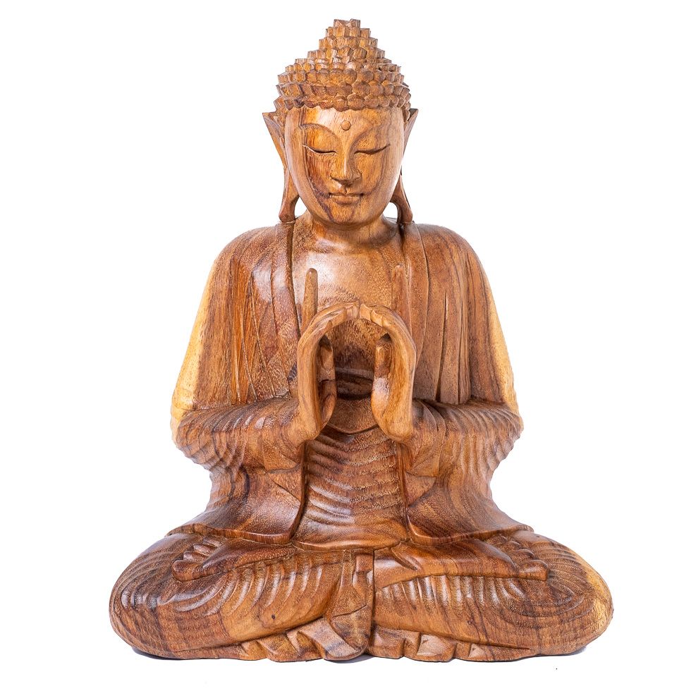 Vyřezávaná dřevěná soška Sedící Buddha 2 Indonesia