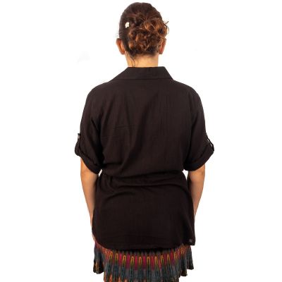 Hnědá dámská košile s krátkým rukávem Sumalee Brown Thailand