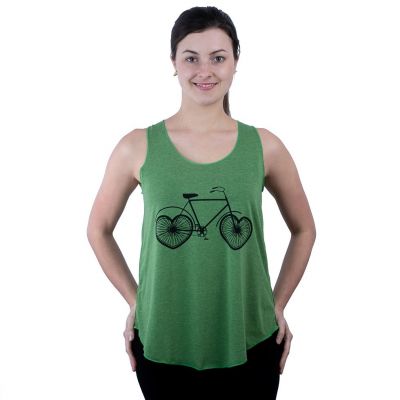 Dámské tílko Darika Love Bike Green | UNI (odpovídá S/M)