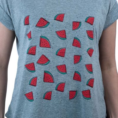Šedé dámské tričko s krátkým rukávem Darika Watermelons Grey Thailand