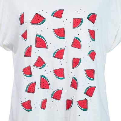 Bílé dámské tričko s krátkým rukávem Darika Watermelons White Thailand