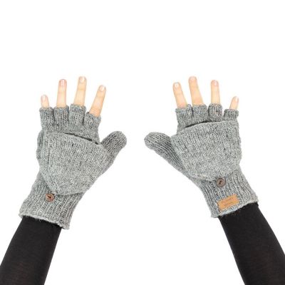 Vlněné odklápěcí rukavice Butwal Medium Grey