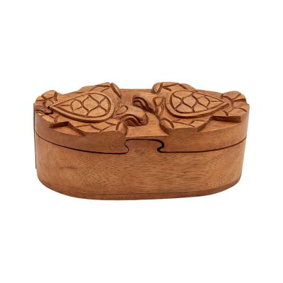Dřevěná magická krabička na šperky Dvě želvy