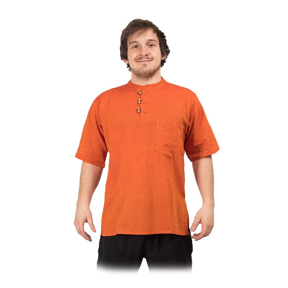 Kurta Pendek Jeruk - pánská košile s krátkým rukávem Nepal