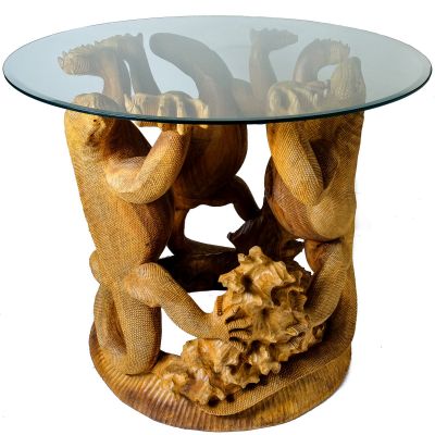Ručně vyřezávaný dřevěný stolek Varani Indonesia