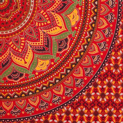 Bavlněný přehoz na postel Lotosová mandala – ohnivý India