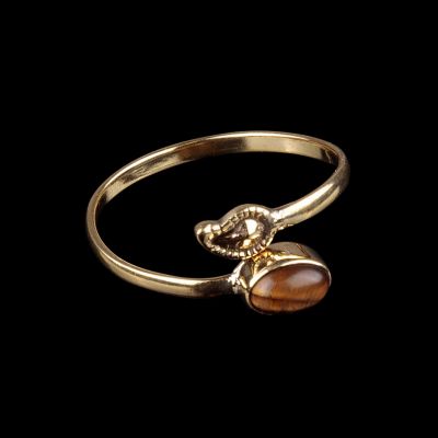 Mosazný prsten s kamínkem Laurentia | onyx, měsíční kámen