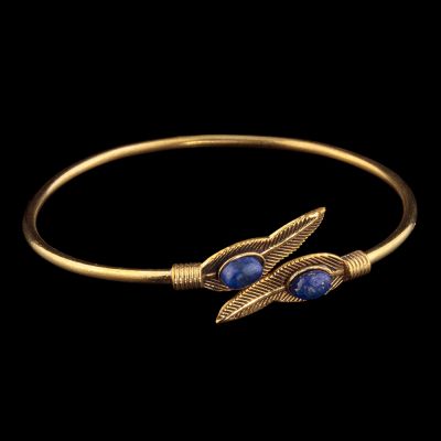 Mosazný náramek Luftia | lapis lazuli, tyrkenit, měsíční kámen