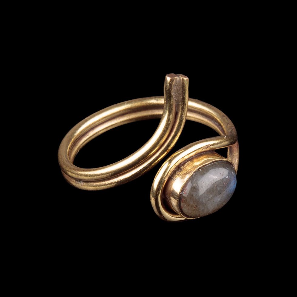 Mosazný prsten s kamínkem Ovidia - labradorit India