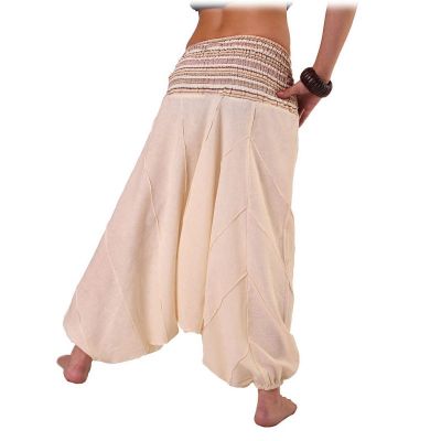 Béžové turecké kalhoty harémky Perempat Putih Nepal