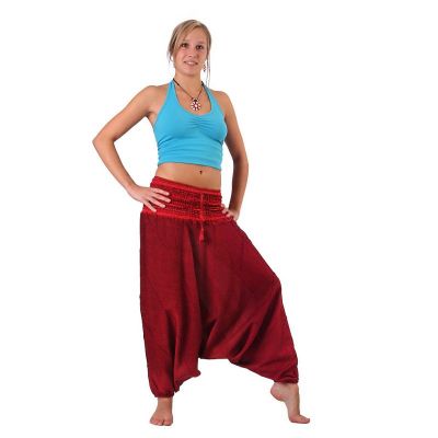 Červené turecké kalhoty harémky Perempat Merun Nepal