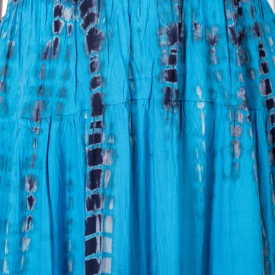 Dlouhé azurově modré batikované šaty Kantima Cyan Thailand
